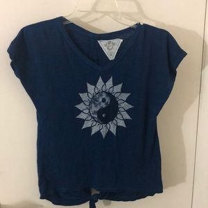 T2love Navy blue yin yang sunflower kids t-shirt